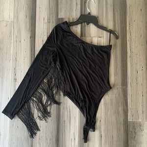 black one sleeve body suit